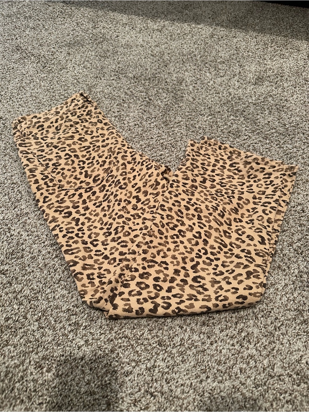 Risen Leopard Print Denim Jeans - Tan